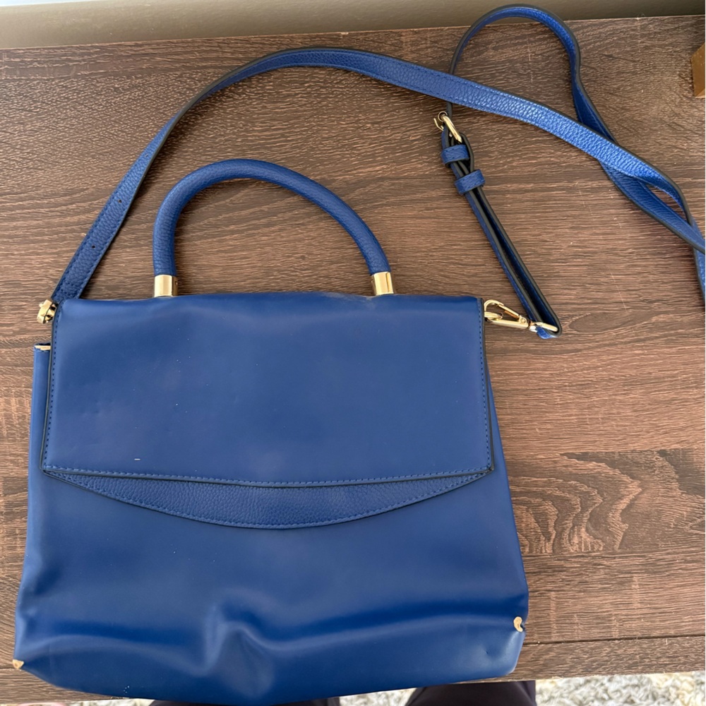 Elegant Blue Handbag with crossbody strap